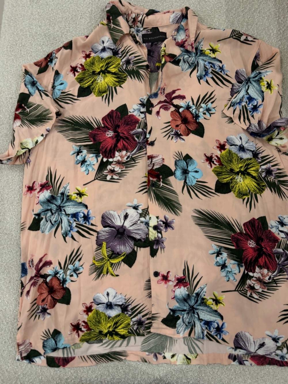 No Boundaries Pink Floral Button-Up Shirt